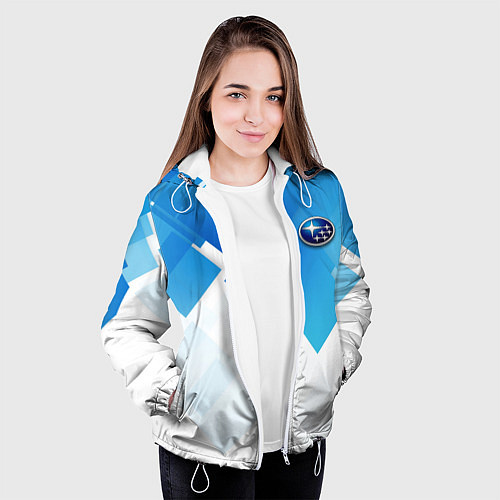 Женская куртка Subaru art / 3D-Белый – фото 3