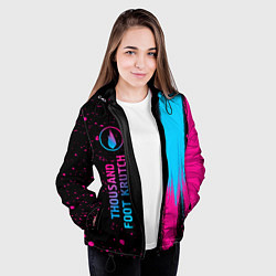 Куртка с капюшоном женская Thousand Foot Krutch - neon gradient по-вертикали, цвет: 3D-черный — фото 2