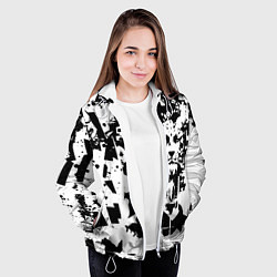 Куртка с капюшоном женская Морда льва - абстракция, цвет: 3D-белый — фото 2