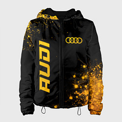 Куртка с капюшоном женская Audi - gold gradient вертикально, цвет: 3D-черный
