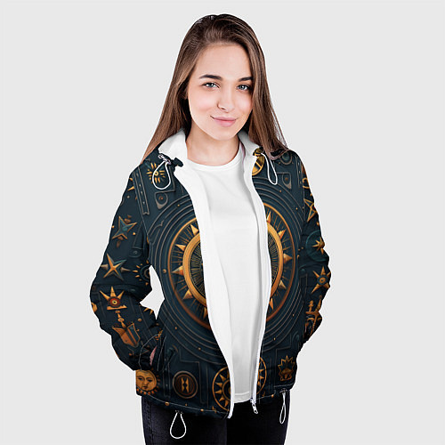 Женская куртка Паттерн в славянском стиле / 3D-Белый – фото 3