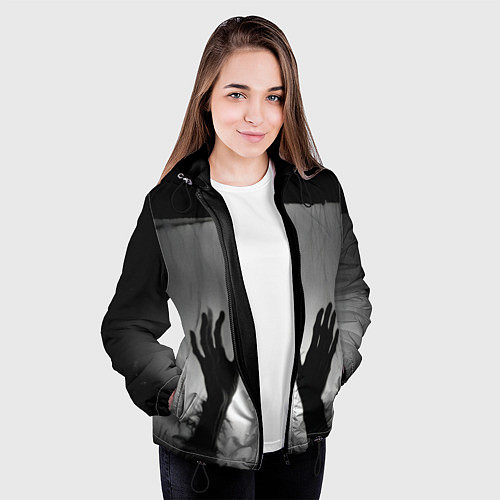 Женская куртка Руки зомби в ночном тумане / 3D-Черный – фото 3