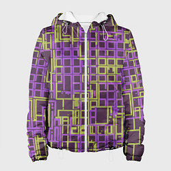 Куртка с капюшоном женская Разноцветные толстые линии, цвет: 3D-белый