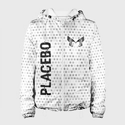 Куртка с капюшоном женская Placebo glitch на светлом фоне вертикально, цвет: 3D-белый