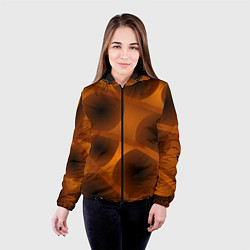 Куртка с капюшоном женская Шоколадные овалы, цвет: 3D-черный — фото 2