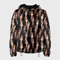 Куртка с капюшоном женская Руки с жестом виктория, цвет: 3D-черный