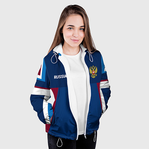 Женская куртка Спортивная Россия / 3D-Белый – фото 3