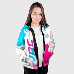 Куртка с капюшоном женская JAC neon gradient style вертикально, цвет: 3D-черный — фото 2