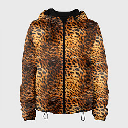 Куртка с капюшоном женская Текстура кожи животного паттерн, цвет: 3D-черный