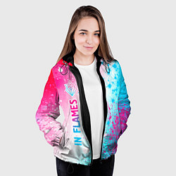 Куртка с капюшоном женская In Flames neon gradient style по-вертикали, цвет: 3D-черный — фото 2