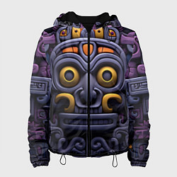 Куртка с капюшоном женская Орнамент в стиле ацтеков, цвет: 3D-черный