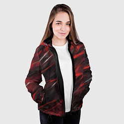Куртка с капюшоном женская Красный шторм, цвет: 3D-черный — фото 2