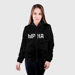 Куртка с капюшоном женская Белая ырка на чёрном фоне, цвет: 3D-черный — фото 2