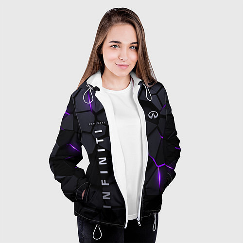 Женская куртка Infiniti - плиты с эффектом свечения / 3D-Белый – фото 3