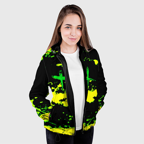 Женская куртка Dead by daylight кислота / 3D-Черный – фото 3