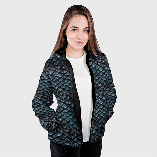 Женская куртка Dragon scale pattern / 3D-Черный – фото 3