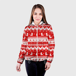 Куртка с капюшоном женская Новогодние драконы, цвет: 3D-белый — фото 2