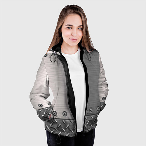Женская куртка Стальные листы / 3D-Черный – фото 3