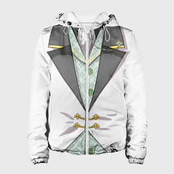Куртка с капюшоном женская Белый мультяшный фрак с шейным платком, цвет: 3D-белый