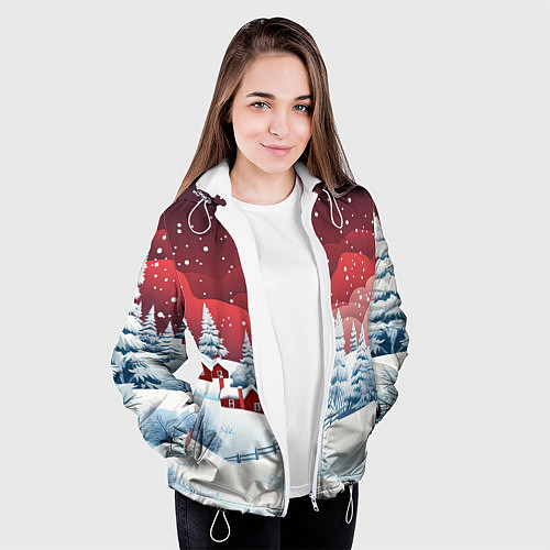 Женская куртка Искрящийся новогодний воздух / 3D-Белый – фото 3