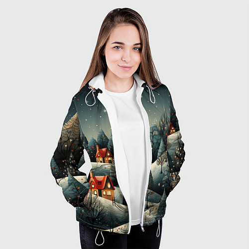 Женская куртка Зимние развлечения на природе / 3D-Белый – фото 3