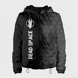 Куртка с капюшоном женская Dead Space glitch на темном фоне по-вертикали, цвет: 3D-черный