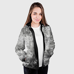 Куртка с капюшоном женская Абстракция - gray mood, цвет: 3D-черный — фото 2
