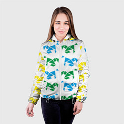 Куртка с капюшоном женская Origami horses, цвет: 3D-белый — фото 2