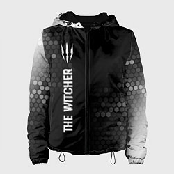 Куртка с капюшоном женская The Witcher glitch на темном фоне по-вертикали, цвет: 3D-черный