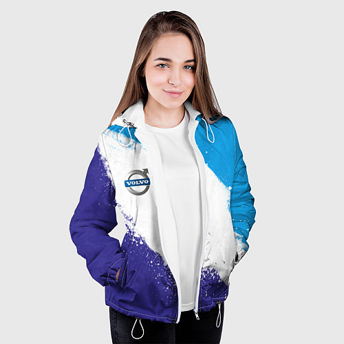 Женская куртка Вольво - триколор / 3D-Белый – фото 3