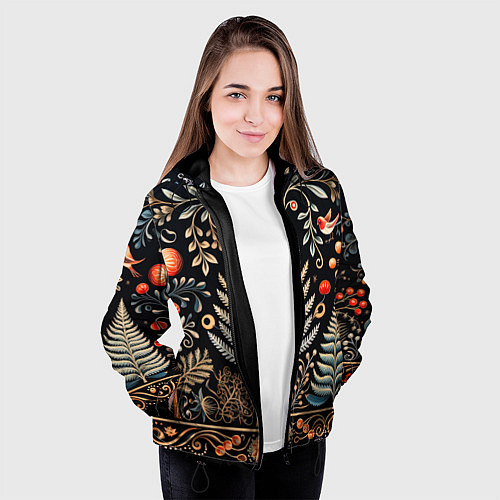 Женская куртка Зимняя вязь / 3D-Черный – фото 3