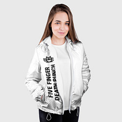 Куртка с капюшоном женская Five Finger Death Punch glitch на светлом фоне по-, цвет: 3D-белый — фото 2
