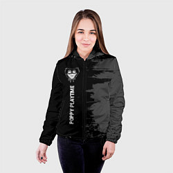 Куртка с капюшоном женская Poppy Playtime glitch на темном фоне по-вертикали, цвет: 3D-черный — фото 2
