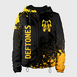 Куртка с капюшоном женская Deftones - gold gradient вертикально, цвет: 3D-черный