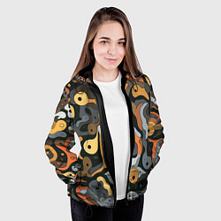 Куртка с капюшоном женская Пятна необычной формы, цвет: 3D-черный — фото 2