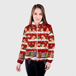 Куртка с капюшоном женская Капибара с семьей на Новый год, цвет: 3D-белый — фото 2