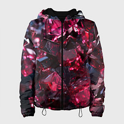 Куртка с капюшоном женская Плиты в стиле абстракционизм, цвет: 3D-черный