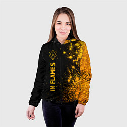 Куртка с капюшоном женская In Flames - gold gradient по-вертикали, цвет: 3D-черный — фото 2