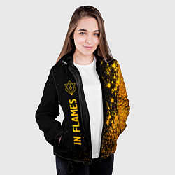 Куртка с капюшоном женская In Flames - gold gradient по-вертикали, цвет: 3D-черный — фото 2