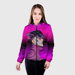Куртка с капюшоном женская Lil Peep фиолетовый лук, цвет: 3D-черный — фото 2