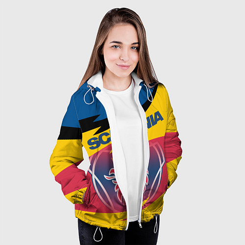 Женская куртка Scania logo / 3D-Белый – фото 3