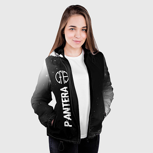 Женская куртка Pantera glitch на темном фоне по-вертикали / 3D-Черный – фото 3
