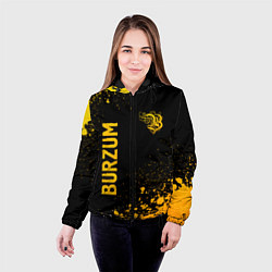 Куртка с капюшоном женская Burzum - gold gradient вертикально, цвет: 3D-черный — фото 2