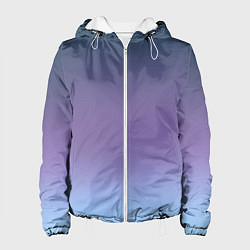 Куртка с капюшоном женская Градиент синий фиолетовый голубой, цвет: 3D-белый