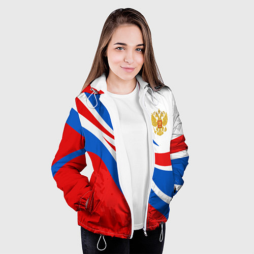 Женская куртка Россия - спортивная униформа / 3D-Белый – фото 3