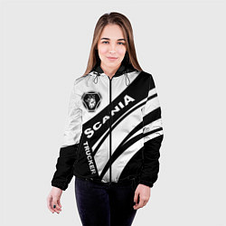 Куртка с капюшоном женская Scania дальнобойщик, цвет: 3D-черный — фото 2