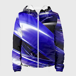 Куртка с капюшоном женская Blue black abstract, цвет: 3D-белый