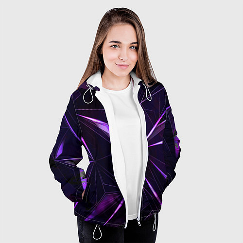 Женская куртка Фиолетовый хрусталь / 3D-Белый – фото 3