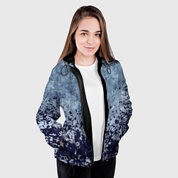 Куртка с капюшоном женская Абстракция - пятна чернил, цвет: 3D-черный — фото 2