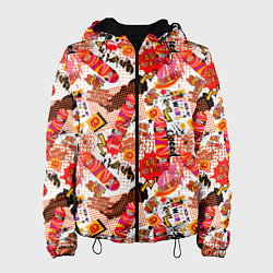 Куртка с капюшоном женская Skate boarding, цвет: 3D-черный